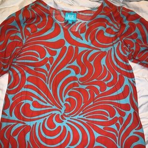 Red and Blue Blouse